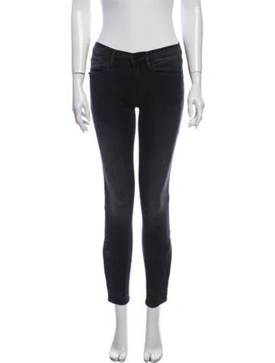 Pre-owned Frame Low-rise Skinny Leg Jeans In Black