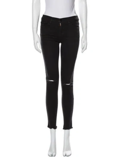 Pre-owned Frame Low-rise Skinny Leg Jeans In Black