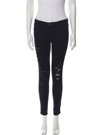 Pre-owned Frame Low-rise Skinny Leg Jeans In Black