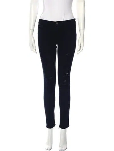 Pre-owned Frame Low-rise Skinny Leg Jeans In Black