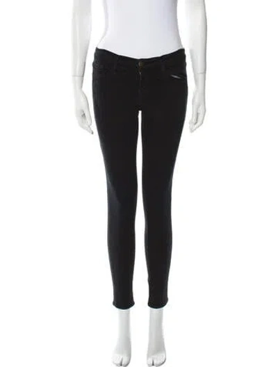 Pre-owned Frame Low-rise Skinny Leg Jeans In Black