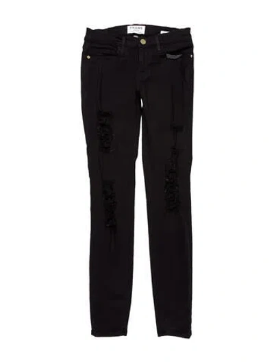 Pre-owned Frame Low-rise Skinny Leg Jeans In Black