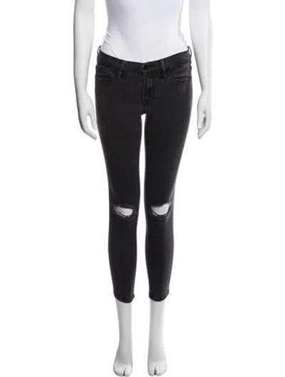 Pre-owned Frame Low-rise Skinny Leg Jeans In Black