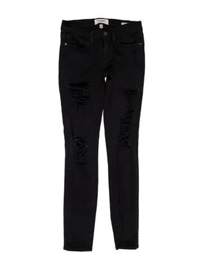 Pre-owned Frame Low-rise Skinny Leg Jeans In Black
