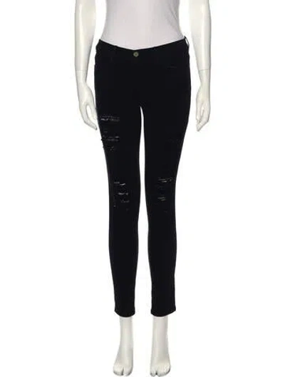 Pre-owned Frame Low-rise Skinny Leg Jeans In Black