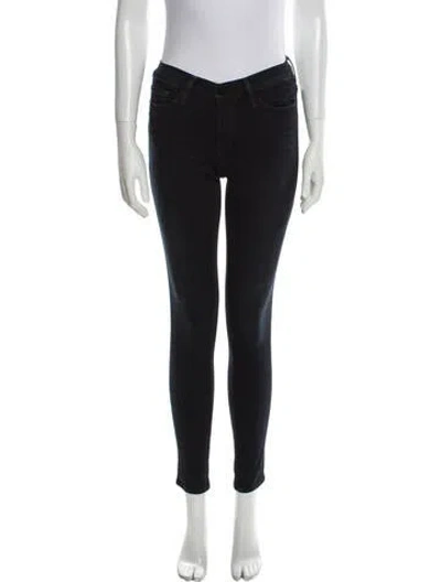 Pre-owned Frame Low-rise Skinny Leg Jeans In Black