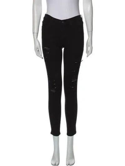 Pre-owned Frame Low-rise Skinny Leg Jeans In Black