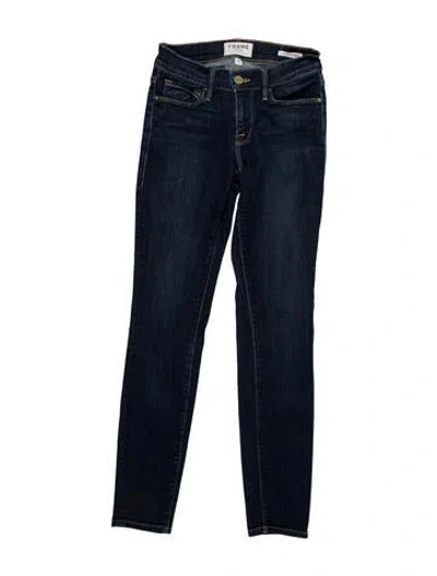 Pre-owned Frame Low-rise Skinny Leg Jeans In Blue