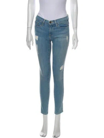Pre-owned Frame Low-rise Skinny Leg Jeans In Blue