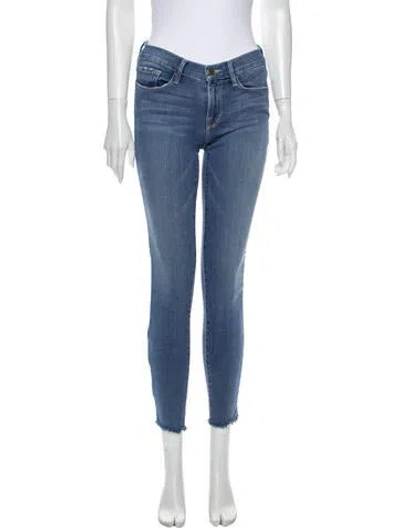 Pre-owned Frame Low-rise Skinny Leg Jeans In Blue