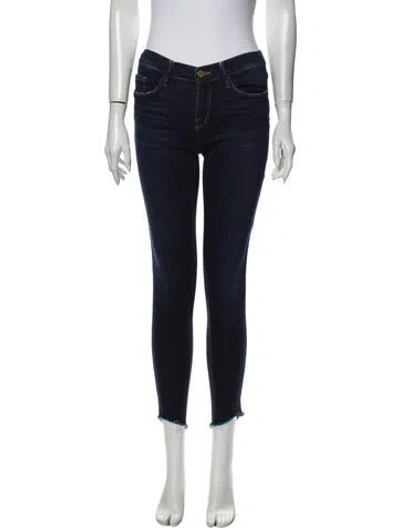 Pre-owned Frame Low-rise Skinny Leg Jeans In Blue