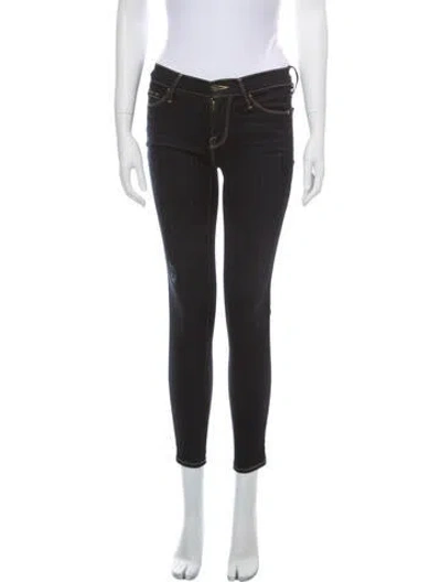 Pre-owned Frame Low-rise Skinny Leg Jeans In Blue