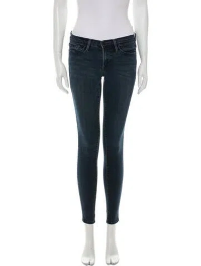 Pre-owned Frame Low-rise Skinny Leg Jeans In Blue