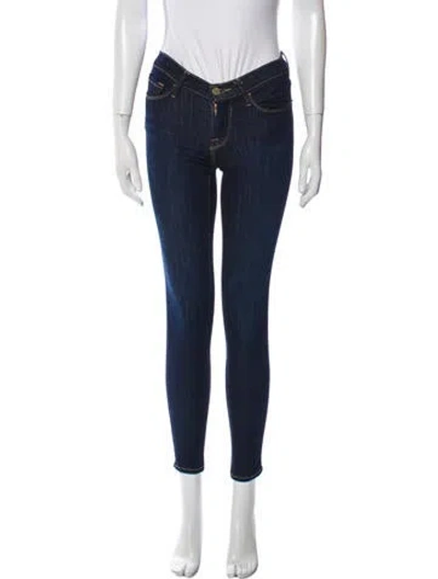 Pre-owned Frame Low-rise Skinny Leg Jeans In Blue