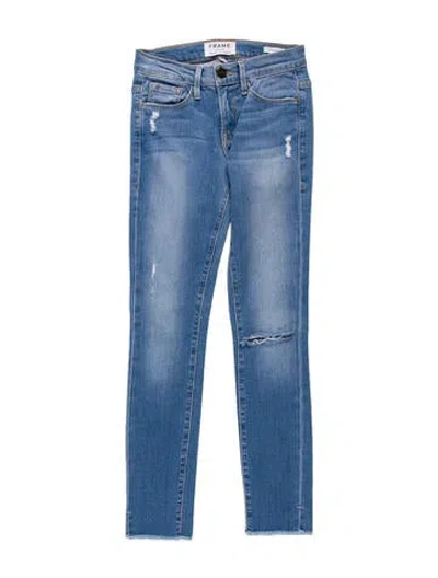 Pre-owned Frame Low-rise Skinny Leg Jeans In Blue