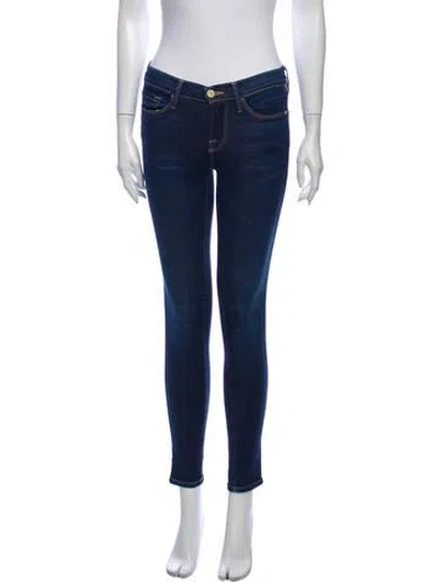 Pre-owned Frame Low-rise Skinny Leg Jeans In Blue