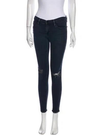 Pre-owned Frame Low-rise Skinny Leg Jeans In Blue