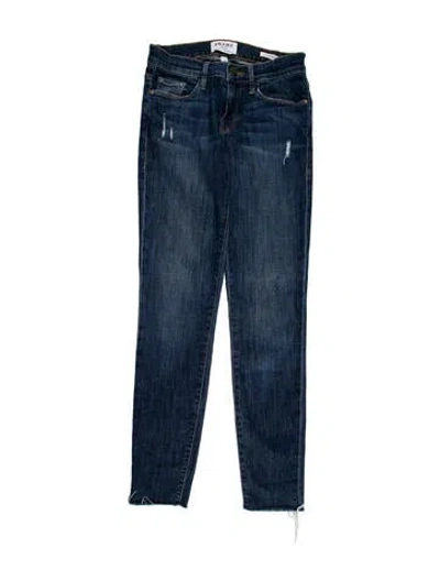 Pre-owned Frame Low-rise Skinny Leg Jeans In Blue