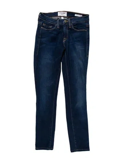 Pre-owned Frame Low-rise Skinny Leg Jeans In Blue