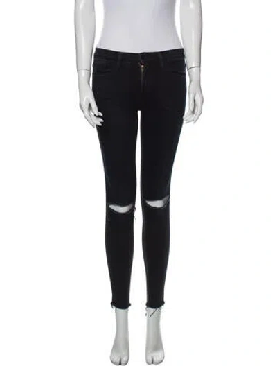 Pre-owned Frame Low-rise Skinny Leg Jeans In Blue