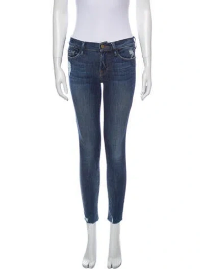 Pre-owned Frame Low-rise Skinny Leg Jeans In Blue