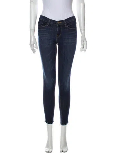 Pre-owned Frame Low-rise Skinny Leg Jeans In Blue