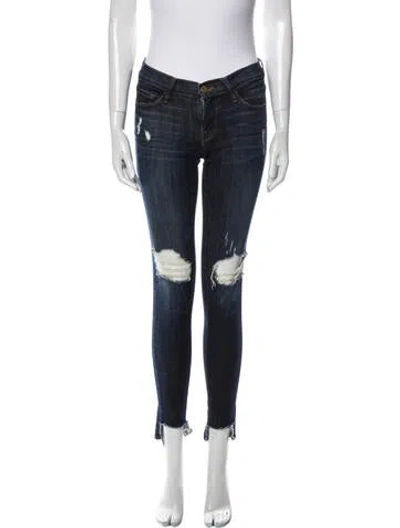 Pre-owned Frame Low-rise Skinny Leg Jeans In Blue