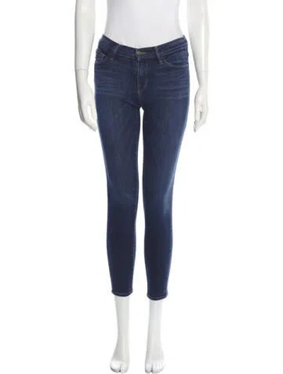 Pre-owned Frame Low-rise Skinny Leg Jeans In Blue