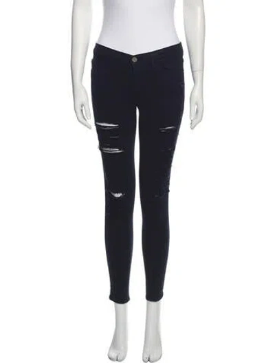 Pre-owned Frame Low-rise Skinny Leg Jeans In Blue