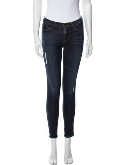 Pre-owned Frame Low-rise Skinny Leg Jeans In Blue