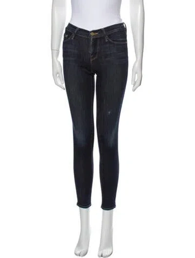 Pre-owned Frame Low-rise Skinny Leg Jeans In Blue
