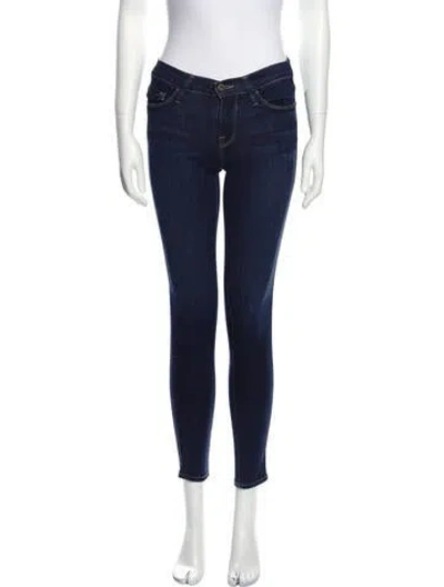 Pre-owned Frame Low-rise Skinny Leg Jeans In Blue