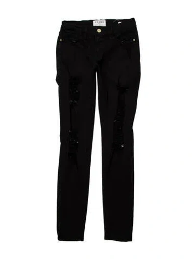 Pre-owned Frame Low-rise Skinny Leg Jeans In Blue
