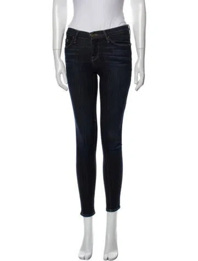 Pre-owned Frame Low-rise Skinny Leg Jeans In Blue