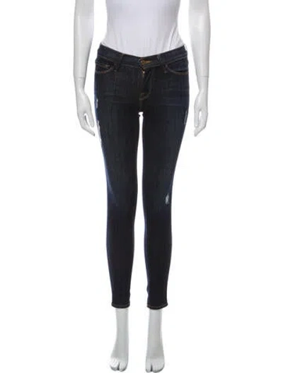 Pre-owned Frame Low-rise Skinny Leg Jeans In Blue