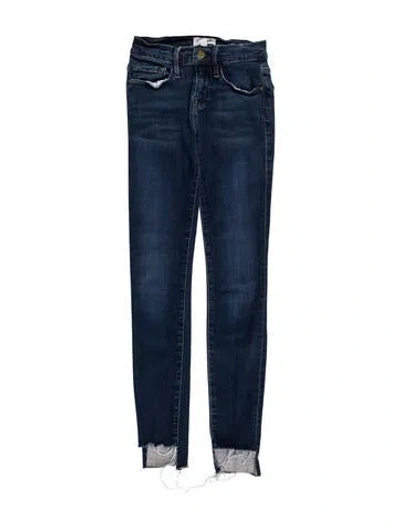 Pre-owned Frame Low-rise Skinny Leg Jeans In Blue