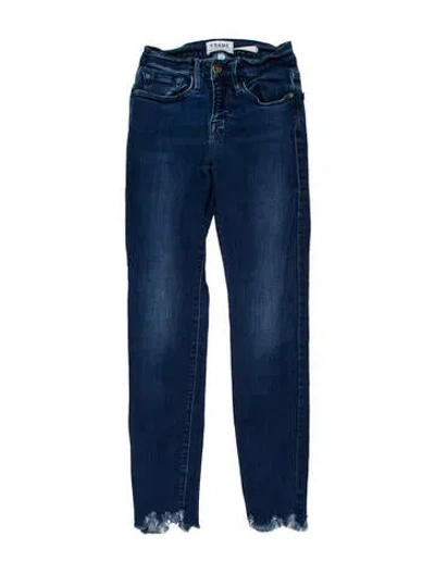 Pre-owned Frame Low-rise Skinny Leg Jeans In Blue