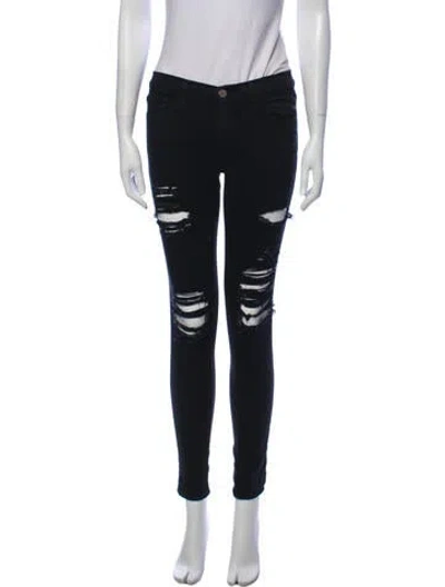 Pre-owned Frame Low-rise Skinny Leg Jeans In Blue
