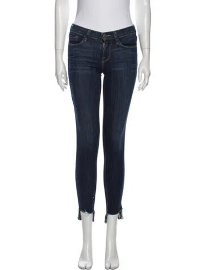 Pre-owned Frame Low-rise Skinny Leg Jeans In Blue