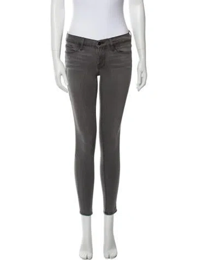 Pre-owned Frame Low-rise Skinny Leg Jeans In Gray