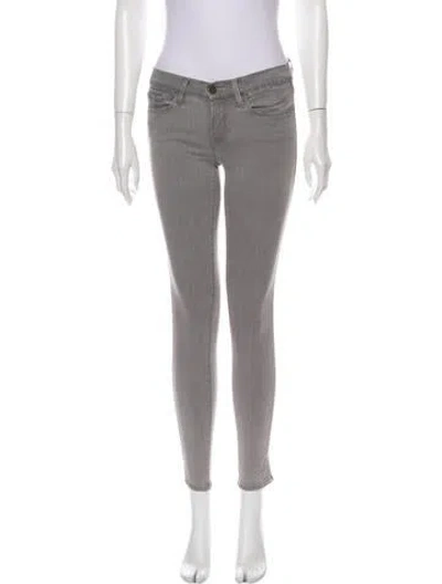 Pre-owned Frame Low-rise Skinny Leg Jeans In Gray