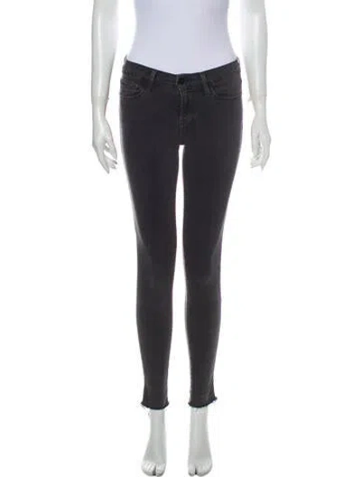 Pre-owned Frame Low-rise Skinny Leg Jeans In Gray