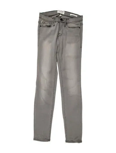 Pre-owned Frame Low-rise Skinny Leg Jeans In Gray