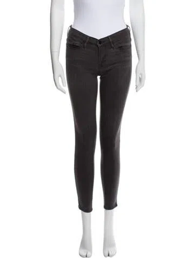 Pre-owned Frame Low-rise Skinny Leg Jeans In Gray
