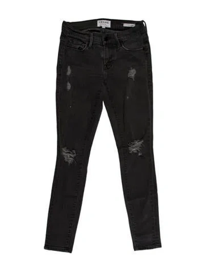 Pre-owned Frame Low-rise Skinny Leg Jeans In Gray