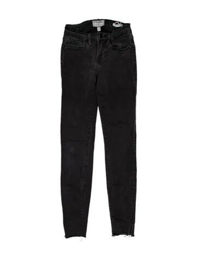 Pre-owned Frame Low-rise Skinny Leg Jeans In Gray