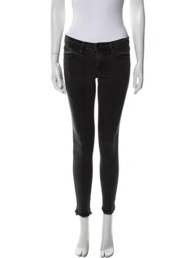 Pre-owned Frame Low-rise Skinny Leg Jeans In Gray