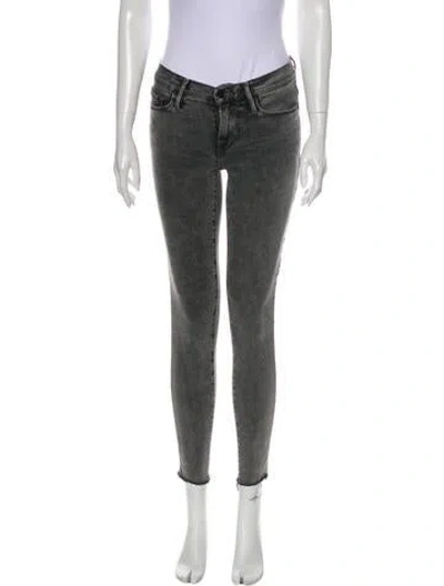 Pre-owned Frame Low-rise Skinny Leg Jeans In Gray