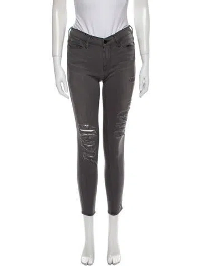 Pre-owned Frame Low-rise Skinny Leg Jeans In Gray