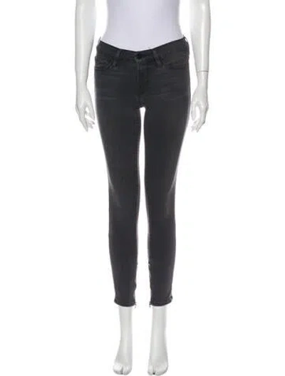 Pre-owned Frame Low-rise Skinny Leg Jeans In Gray